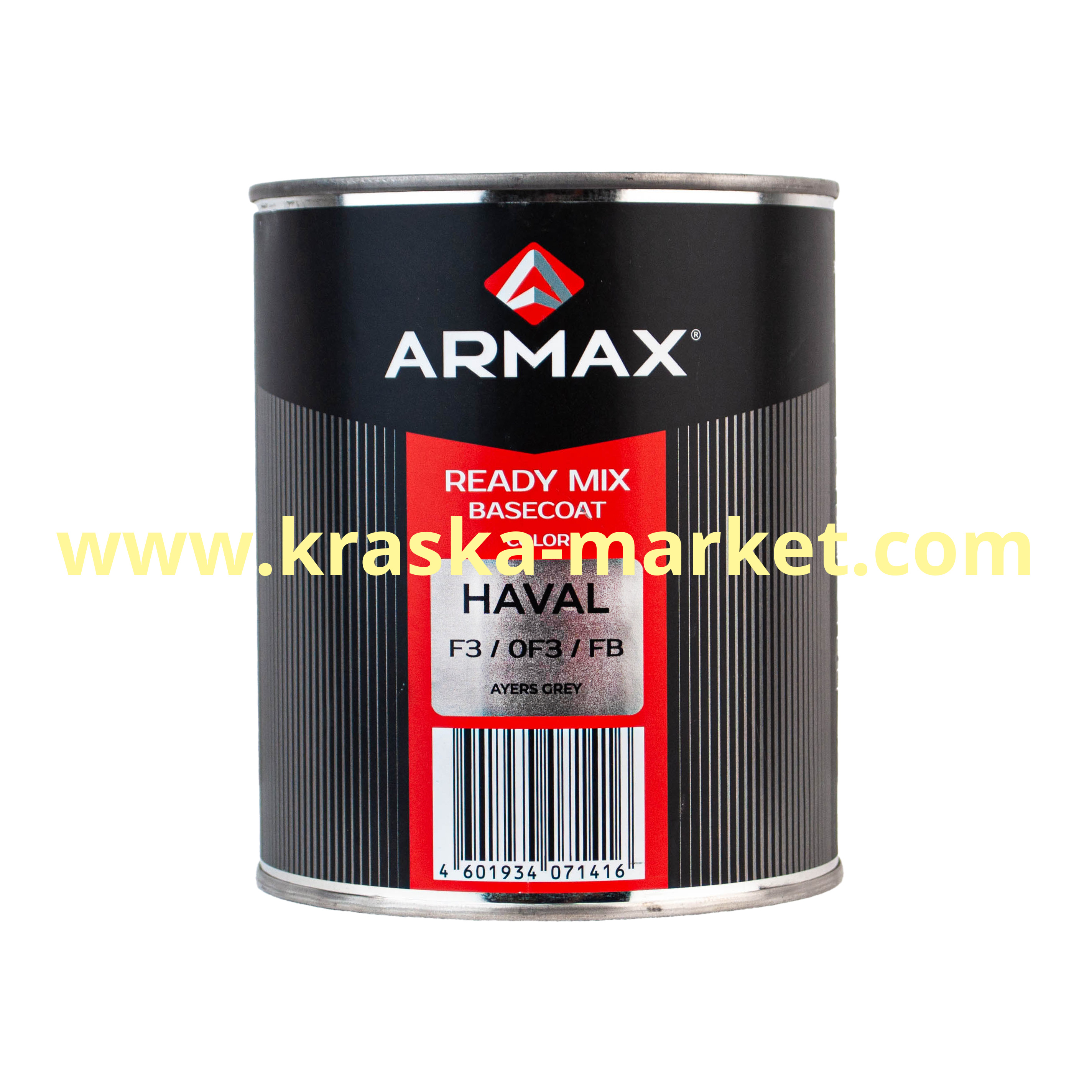 Базовая автоэмаль металлик, цвет: HAVAL F3/ 0F3/ FB AYERS GREY. Упаковка: 0,93 кг. Брэнд: Armax.