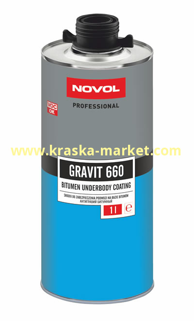 Защитное покрытие антигравий битумный GRAVIT 660. Цвет: черный. Вес(кг): 1,0 л. Торговая марка: Novol.