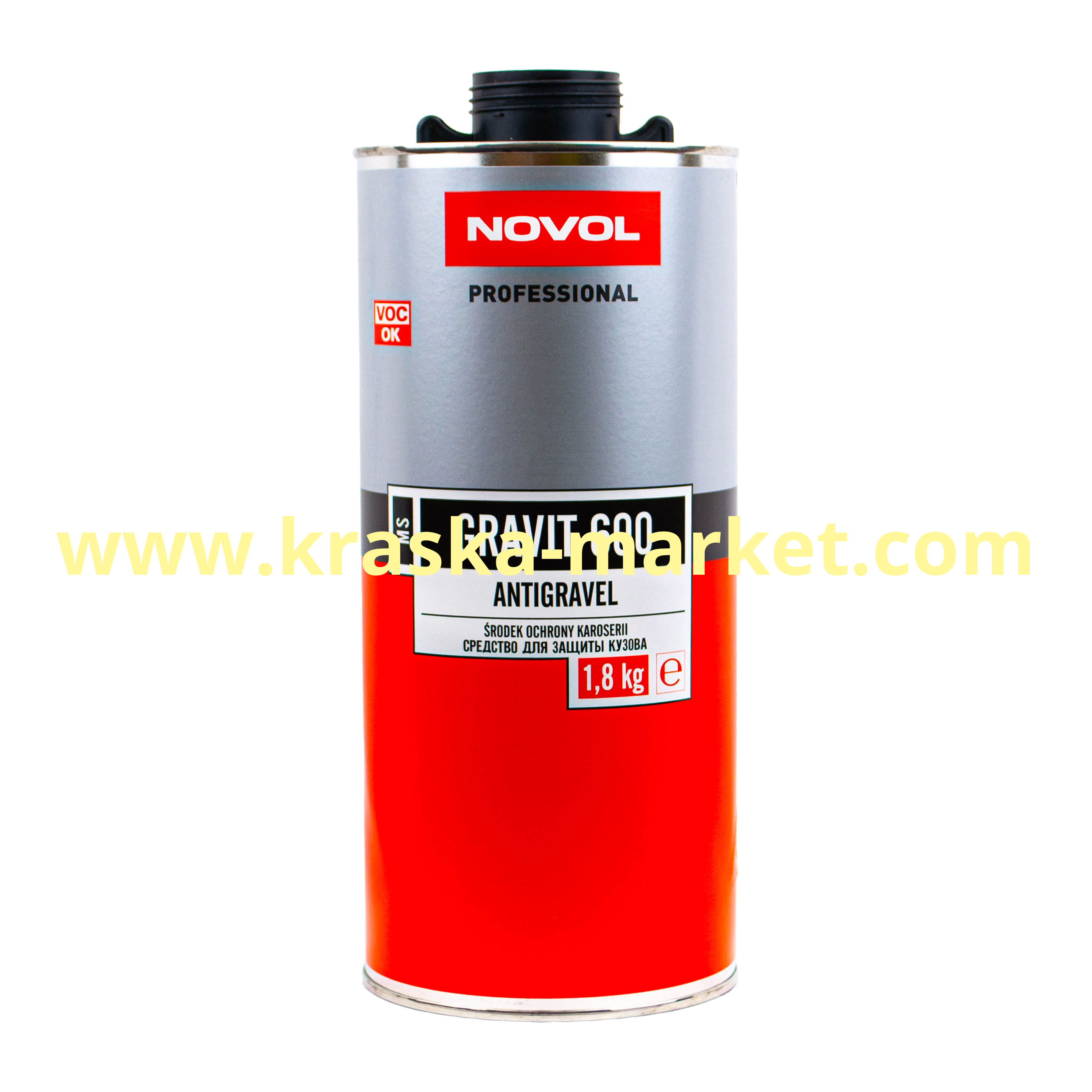 Защитное покрытие антигравий GRAVIT 600 MS. Цвет: черный. Вес(кг): 1,8 л. Торговая марка: Novol.