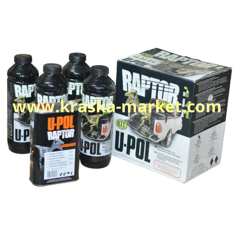 RAPTOR Защитное покрытие повышенной прочности черный, комплект 4 x 750 мл + 1 x 1л отвердитель. Производитель: U-POL.