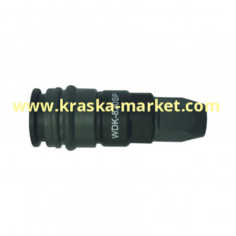 Композитное пневматическое быстроразъёмное соединение с креплением шланга обжимной гайкой, диаметр шланга 5х8. Артикул: WDK-820SP. Производитель: WIEDERKRAFT.