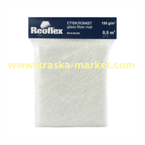 Стекломат, плотность - 150гр/1м², в пакете - 0,5 м². Производитель: Reoflex.