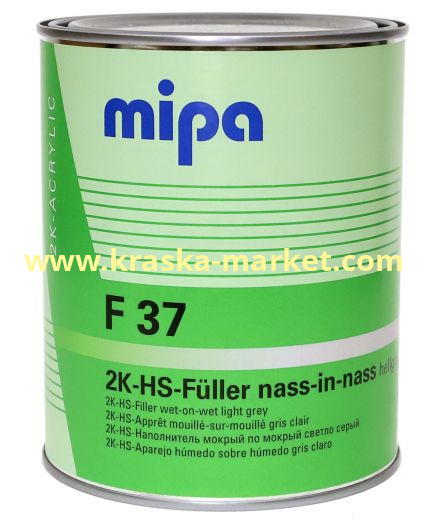 Грунт полиуретановый мокрый по мокрому F 37 2K-HS-Fuller nass-in-nass. Цвет: L 7047 (светло-серый). Объем(м3): 1,0л+0,25л. Артикул: 229510000. Производитель: Mipa.