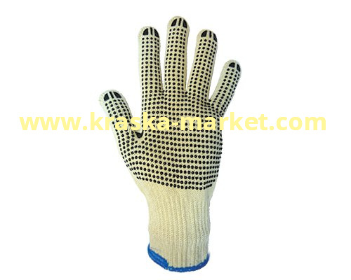 Трикотажные перчатки из хлопкоэфирной пряжи. Цвет: белый. Размер: XL. Торговая марка: JetaPro.