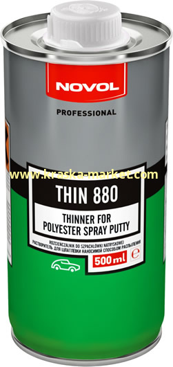 Разбавитель для жидкой шпатлевки THIN 880. Вес(кг): 0,5л. Торговая марка: Новол.