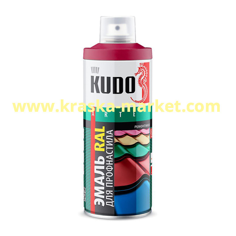 Краска для металлочерепицы и профнастила. Цвет: RAL 3003 рубиново-красный. Торговая марка: KUDO.