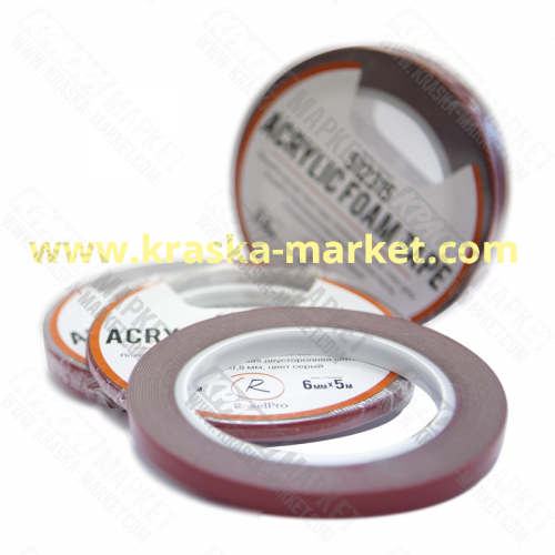 Двухсторонняя лента пеноакриловая. Толщина: 0,8мм. Цвет: серый. Размер: 6мм х 5м. Бренд: RoxelPro.
