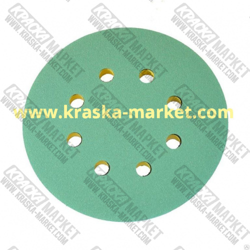 Круг абразивный, зеленый, 8 отверстий, Р240, 125 мм. Торговая марка: HANKO.