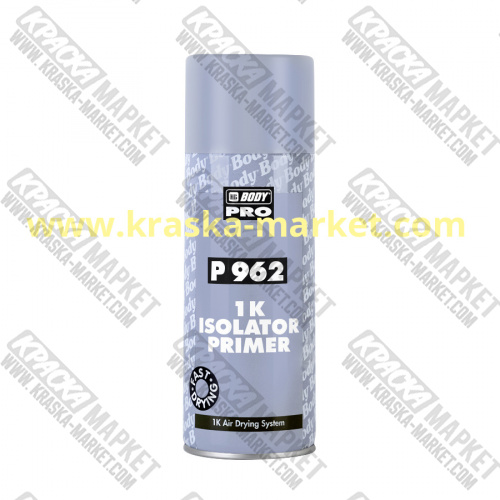 Грунт 962 изолятор в аэрозольном баллоне. Цвет: серо - зеленый. Упаковка: 0,4 л. торговая марка: BODY.