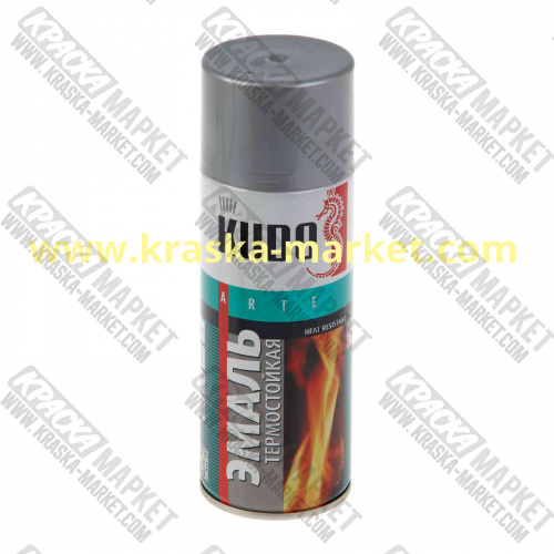 Краска термостойкая в аэрозольном баллоне. Цвет: №  5001 серебристая. Объем(м3): 520мл. Торговая марка: KUDO.