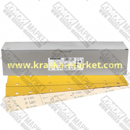Шлифовальная полоска STARCKE 514D/NK, 14отв. Размер: 70x400 мм. Зерно: P240. Производитель: STARCKE.