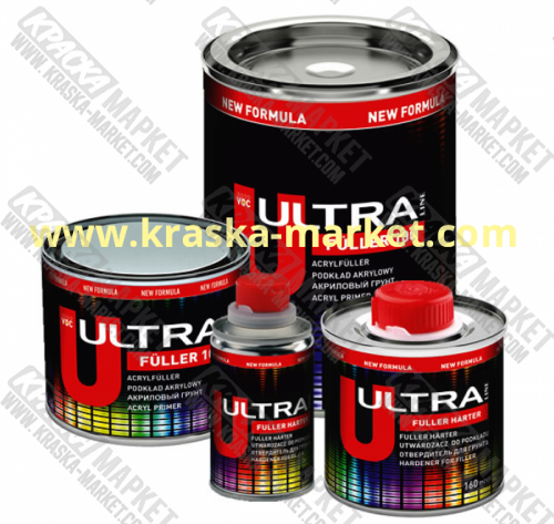Грунт серый акриловый ULTRA FÜLLER 100. Объем(м3): 0,4л+0,08л. Производитель: Novol.