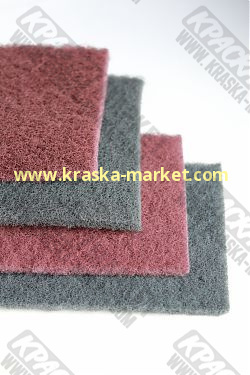 Скотч брайт very fine (HankoFlex). Цвет: красный. Зерно: 320 - 400. Размер: 115мм x 200мм. Торговая марка: HANKO.