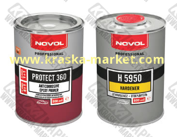 Грунт антикоррозийный эпоксидный PROTEKT 360. Вес(кг): 0,8л грунт + 0,8л отвердитель. Торговая марка: Новол.