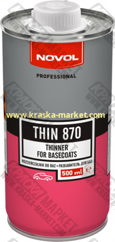 Растворитель для базовых покрытий THIN 870. Вес(кг): 0,5л. Торговая марка: Новол.