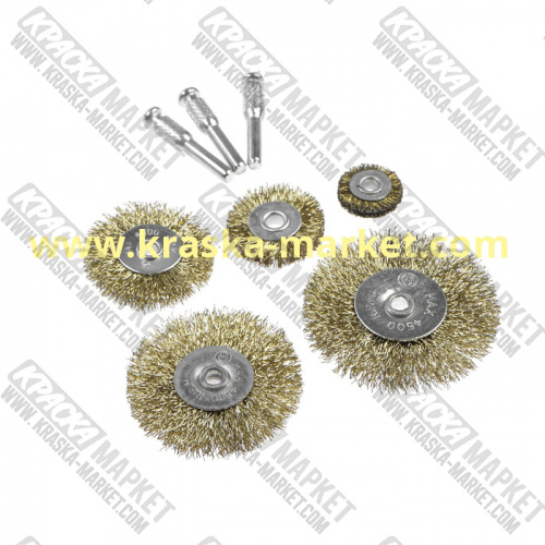 Набор гофрированных дисковых щеток на дрель, 5шт. Артикул: КР-90533. Брэнд: MiraMix.