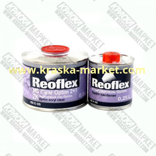 Акриловый лак Optim прозрачный. Объем(м3): 0,5 л лак  + 0,25л отвердитель. Производитель: Reoflex.