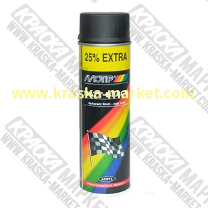 Краска универсальная в аэрозольном баллоне. Цвет: черный матовый. Объем(м3): 500 мл. Артикул: 04006IG. Производитель: Мотип.