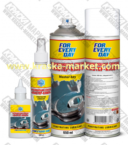 Мастер-Ключ, проникающая смазка в аэрозольном баллоне FOR EVERY DAY. Объем(м3): 650 мл. Производитель: Агат.