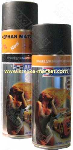 Грунт-эмаль акриловая в аэрозольном баллоне. Цвет: черная матовая. Объём: 520 мл (+25%). Производитель: Auton.