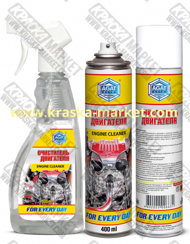 Очиститель двигателя в аэрозольном баллоне. Объем(м3): 650 мл. Производитель: Агат.