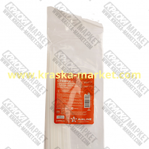 Хомут нейлоновый AIRLINE 4.8 х 350 мм белый 10 шт.   АРТ. - actn11
