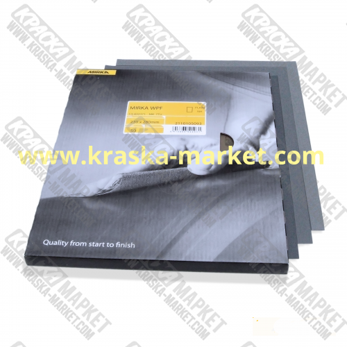 Водостойкая наждачная бумага. Зерно: Р320. Размер: 230мм*280 мм. Производитель: Mirka.