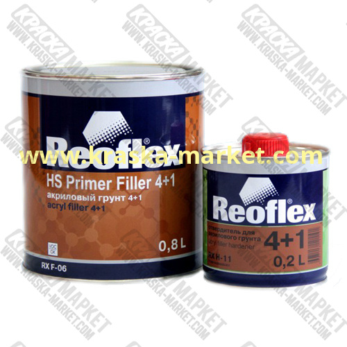 Акриловый 2К грунт 4+1 черный(0,8л+0,2л) REOFLEX/6
