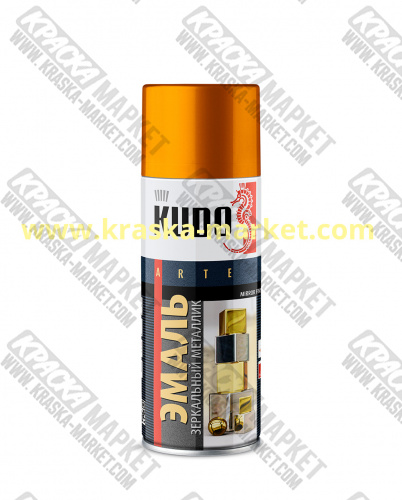 Краска универсальная металлик в аэрозольном баллоне. Цвет: № 1034 зеркальное золото. Объем(м3): 520мл. Торговая марка: KUDO.