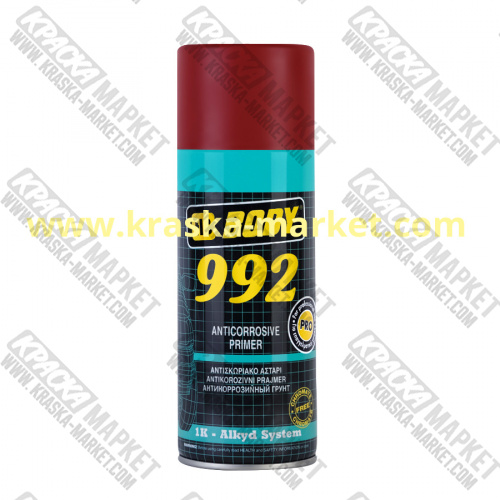 Грунт 1К однокомпонентный антикоррозионный 992.  Цвет: коричневый. Упаковка: 0,4 л. Торговая марка:  BODY
