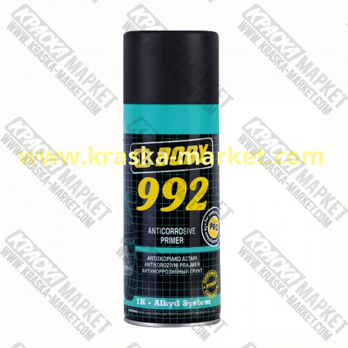 Грунт 1К однокомпонентный антикоррозионный 992.  Цвет: черный. Упаковка: 0,4 л. Торговая марка:  BODY
