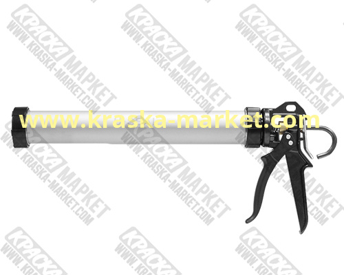 Профессиональный ручной пистолет с цилиндрическим алюминиевым корпусом закрытого типа для нанесения клеев и герметиков, упакованных в тубы объемом до 600 мл и картриджи объемом до 310 мл. Артикул: PS – 601. Бренд: U-SEAL.