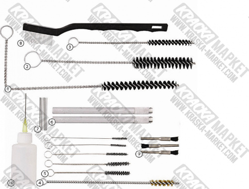 Набор для чистки краскопульта (22 предмета). Артикул: IS-IPS-KIT-22-PCS. Бренд: ISISTEM.