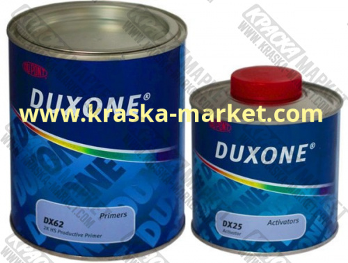 Грунт акриловый DX62. Цвет: серый. Объем(м3): 1,0л+0,5л. Бренд: Duxone.