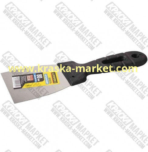 Шпатель нержавеющий, с пластмассовой ручкой. Размер: 80 мм. Артикул: 1008-80. Торговая марка: Stayer.