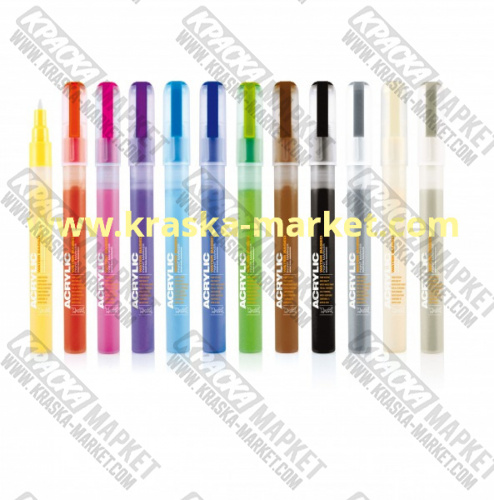 Маркер Acrylic extra fine 0.7 мм. Цвет: серебро. Артикул: 322808. Производитель: Montana.
