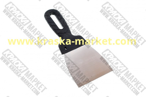 Шпатель нержавеющий, с пластмассовой ручкой. Размер: 100 мм. Артикул: 1008-100. Торговая марка: Stayer.