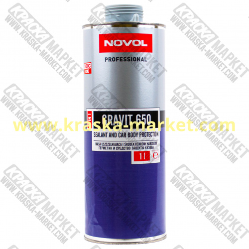 Герметик и средство защиты кузова 2 в 1  GRAVIT 650 Серый.  Вес(кг): 1,0 л. Торговая марка: Novol.