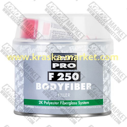 Шпатлевка со стекловолокном GLASS. Упаковка: 0,25 кг. Торговая марка: BODY.