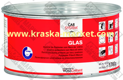 Шпатлевка со стекловолокном GLAS. Объем(м3): 1,8 кг. Артикул: 127974. Производитель: Vosschemie.