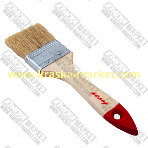 Кисть плоская стандарт 50мм, светлая натуральная щетина, деревянная ручка. Брэнд: MiraMix.