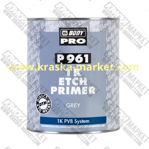 Грунт  961 ETCH 1К  однокомпонентный с травлением. Цвет: бежевый, серый. Упаковка: 1л. Торговая марка:  BODY