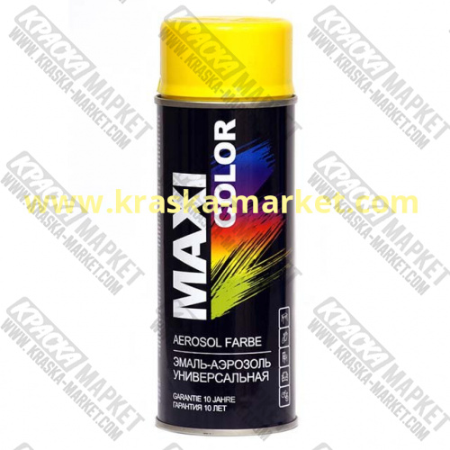 Краска в аэрозольном баллоне (НИТРА) RAL 1004. Цвет: золотисто-жёлтая. Упаковка: 400мл. Бренд: MAXIcolor.