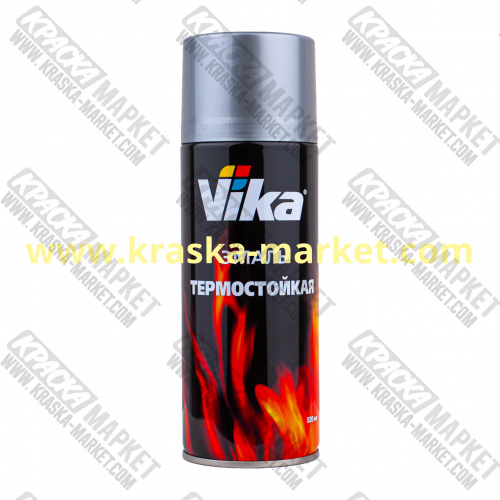 Термостойкая краска в аэрозольном баллоне, цвет: серебристая. Фасовка:520мл. Торговая марка: Вика.