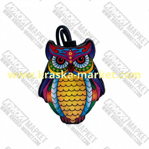 Ароматная подвеска цветная «Сова» в крафтовой упаковке с мини-брелоком (КОМПЛЕКТ)