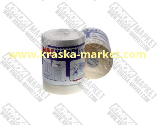 Маскирующая пленка с клеящей лентой для быстрой маскировки. Размер: 550мм x 33м. Производитель: EUROCEL.