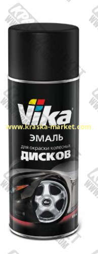 Краска для дисков в аэрозольном баллоне, цвет: черная матовая. Фасовка: 520мл. Торговая марка: Вика.