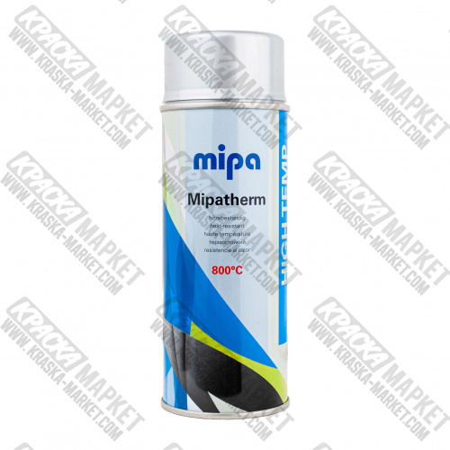 Краска термостойкая 800°C, антикоррозионная Mipatherm. Цвет: серебристая. Объем(м3): 400мл. Артикул: 212360001. Производитель: Mipa.