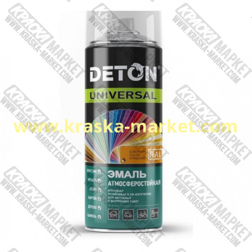Краска алкидная атмосферостойкая в аэрозольном баллоне. Цвет: RAL 9003 белый глянцевый. Объем(м3): 520 мл. Производитель: Deton.