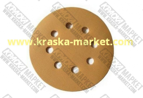 Круг абразивный, золотой, 8 отверстий, Р60, 125 мм. Торговая марка: HANKO.